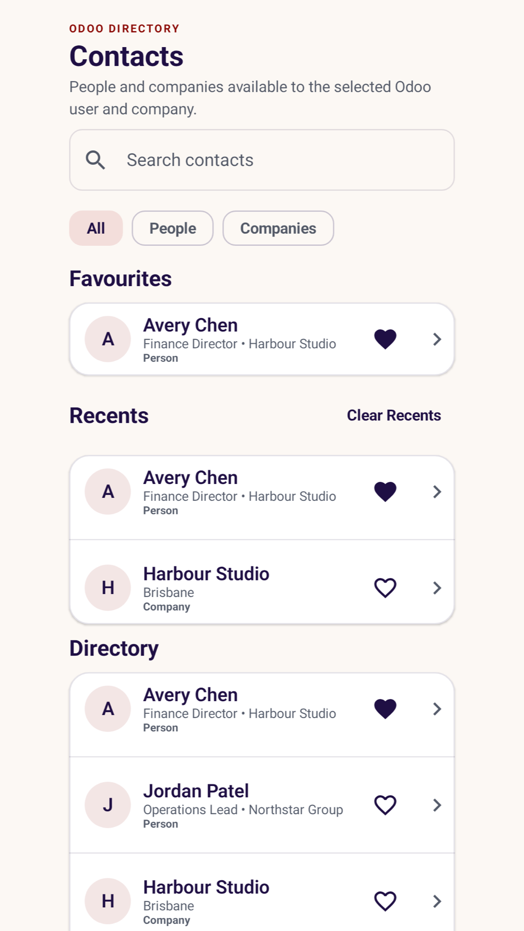 contacts on Android phone