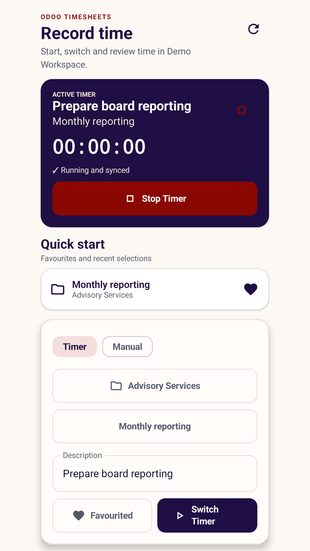 time on Android phone