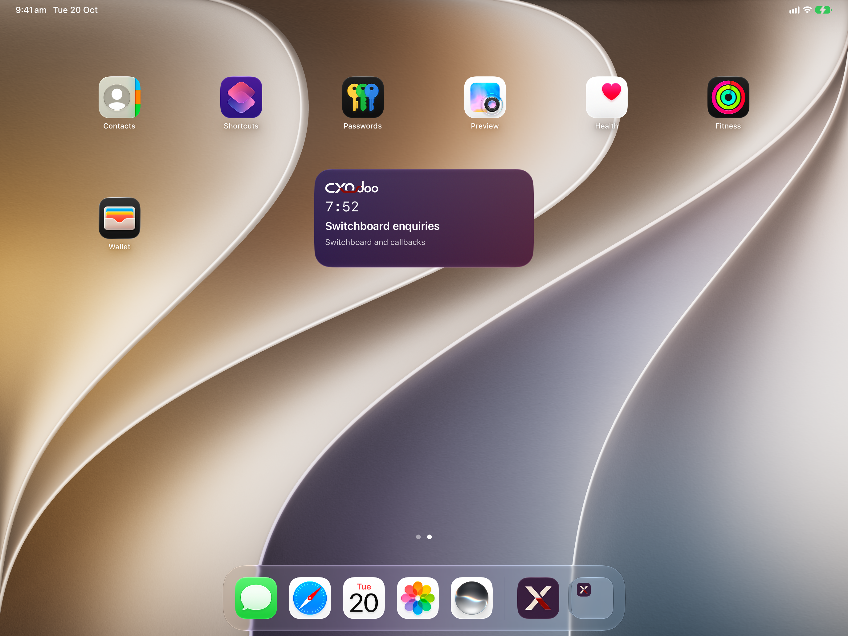 Widget on iPad