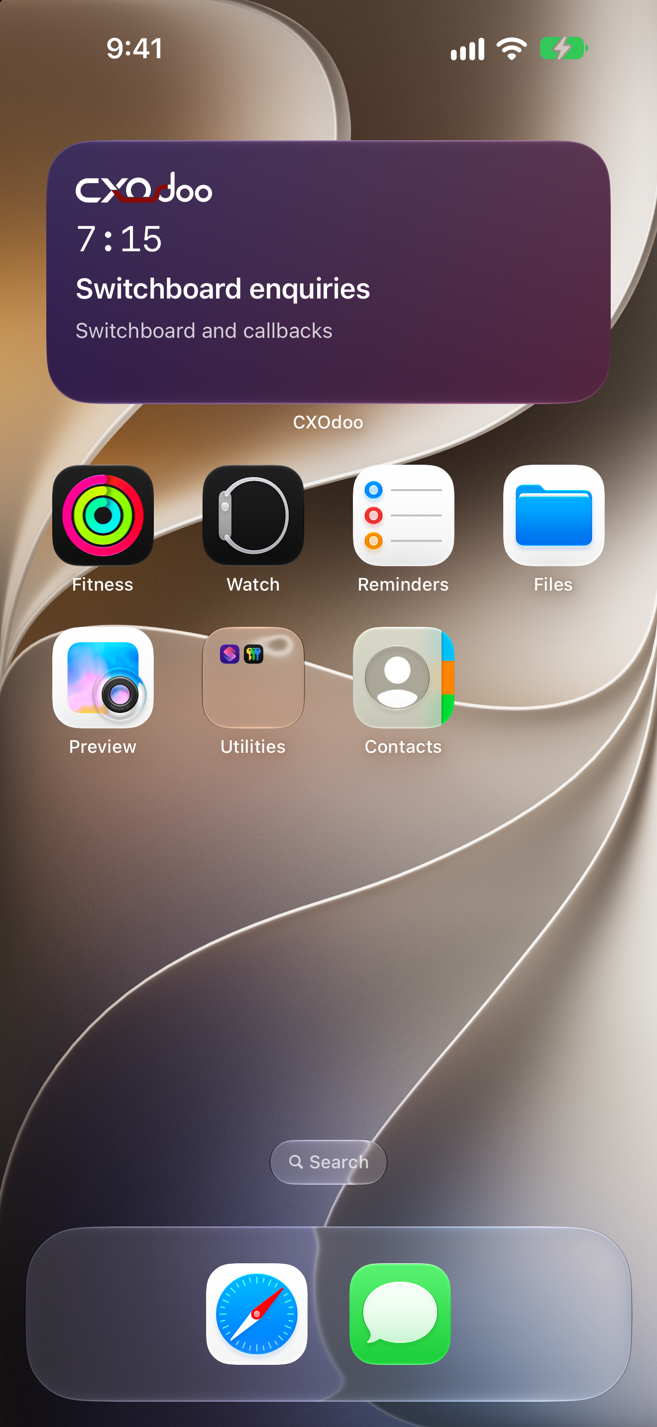 Widget on iPhone