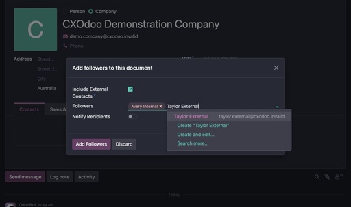 Odoo Follower Guard product screenshot