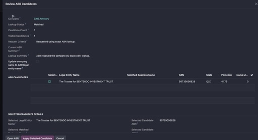 Australian Business Lookup product screenshot